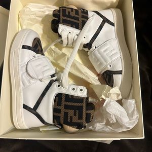 Kid's FF Logo High-Top Sneakers with 3D Bear Head, Baby